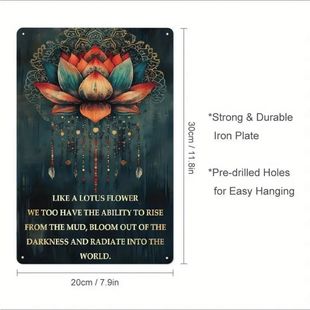 Lotus Flower metal sign